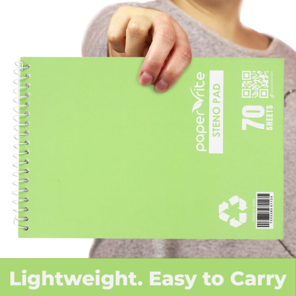 Paper Rite Steno Pad, Light Green Pack of 12 - Image 3