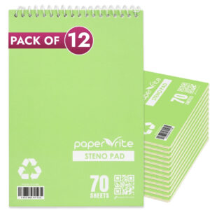 Paper Rite Steno Pad 6x9, Light Green Pack of 12