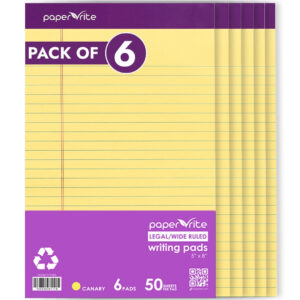 Paper Rite Writing Pads Canary Pack of 6