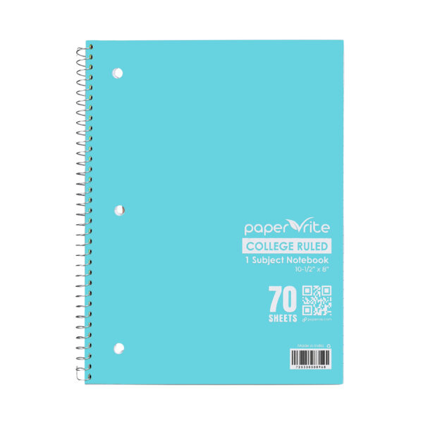 1 Subject Notebook College Ruled Pastel Blue & Red Pack of 6