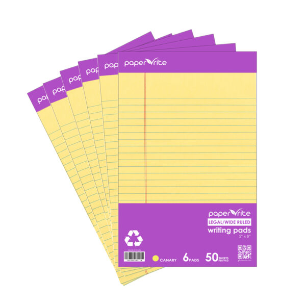 Paper Rite Legal Pad Canary Pack of 6