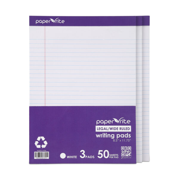 Paper Rite Legal Pad White Pack of 3