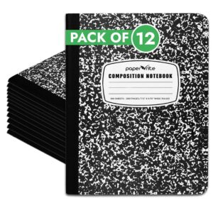 Composition Notebook Wide Ruled Black Marble Pack of 12