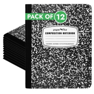 Composition Notebook College Ruled Black Marble Pack of 12
