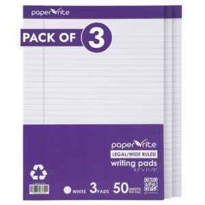 Paper Rite Writing Pads White Pack of 3