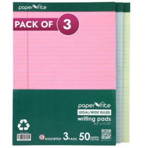 Paper Rite Writing Pads Pack of 3