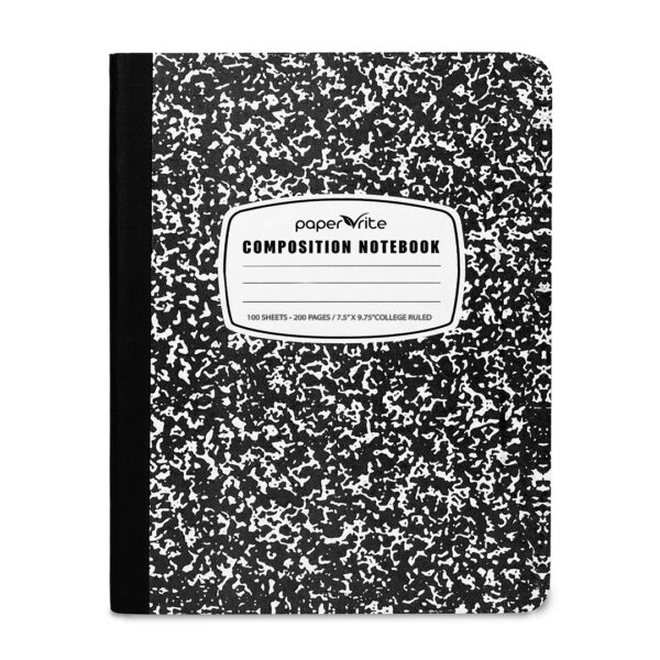 Composition Notebook College Ruled Black Marble Pack of 12
