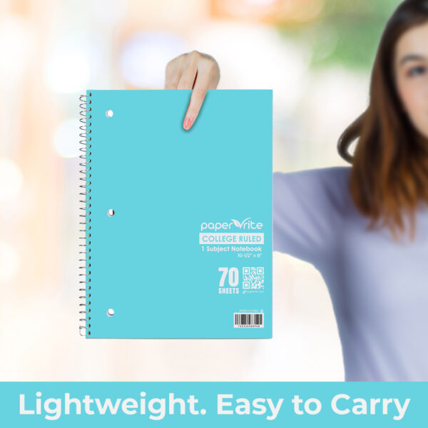 1 Subject Notebook College Ruled Pastel Blue & Red Pack of 6 - Image 5