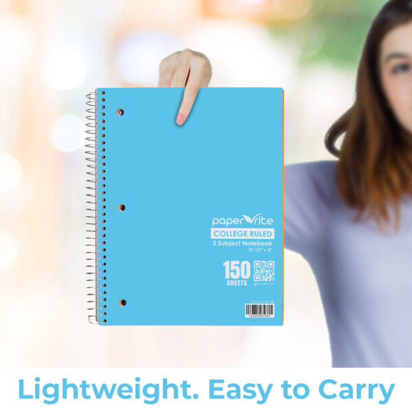 3 Subject Notebook College Ruled Pastel Green & Blue Pack of 6 - Image 7
