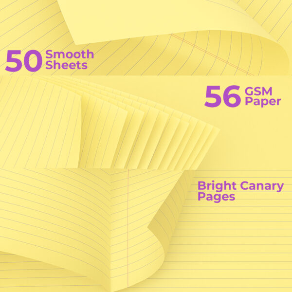 Paper Rite Legal Pad Canary Pack of 6 - Image 4