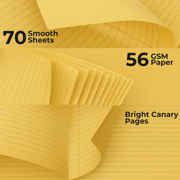 Paper Rite Legal Pad Canary Top Spiral - Image 7