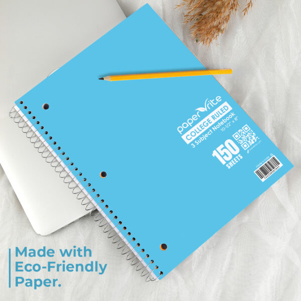 3 Subject Notebook College Ruled Pastel Green & Blue Pack of 6 - Image 10