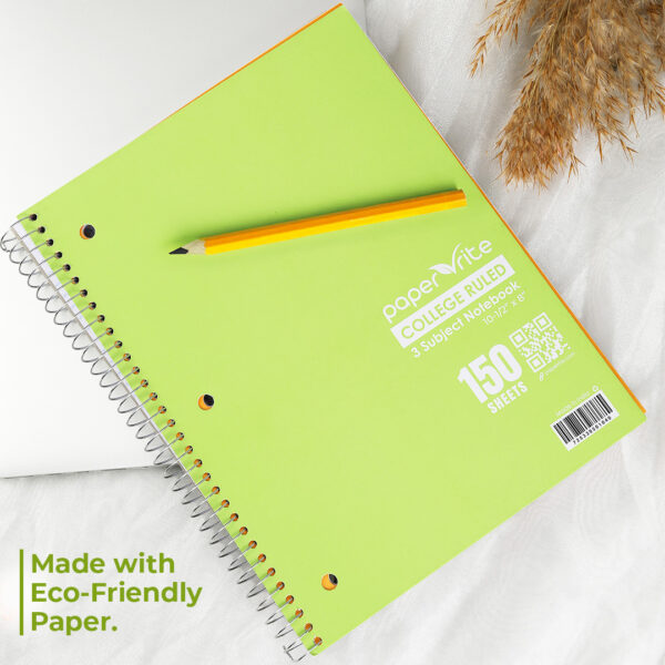 3 Subject Notebook College Ruled Pastel Green & Blue Pack of 6 - Image 5