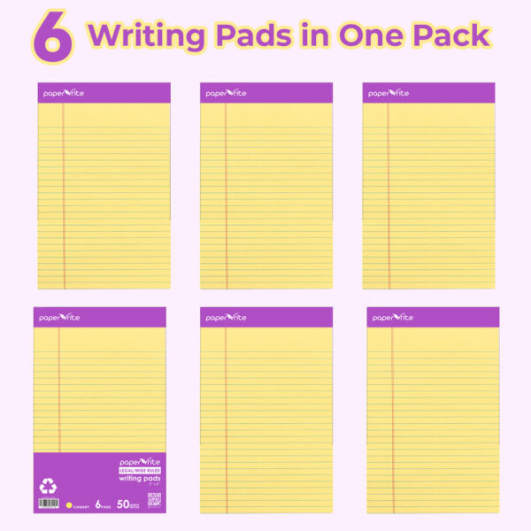 Paper Rite Legal Pad Canary Pack of 6 - Image 2