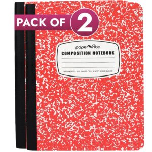 Composition Notebook | Wide Ruled | Pastel Red | Pack of 2