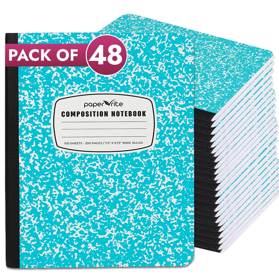Composition Notebook | Wide Ruled | Pastel Blue | Pack of 48