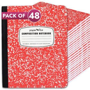 Composition Notebook | Wide Ruled | Pastel Red | Pack of 48
