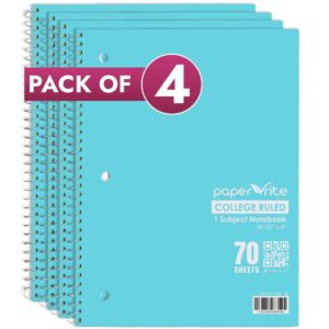 1 Subject Notebook | College Ruled | Pastel Blue | Pack of 4