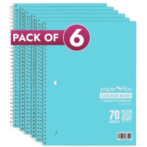 1 Subject Notebook | College Ruled | Pastel Blue | Pack of 6