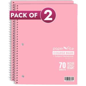 1 Subject Notebook | College Ruled | Pastel Red | Pack of 2