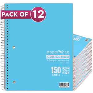3 Subject Notebook | College Ruled | Pastel Blue | Pack of 12