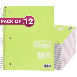 3 Subject Notebook | College Ruled | Pastel Green | Pack of 12