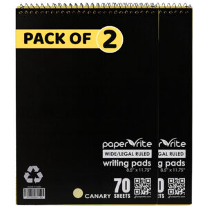Paper Rite | Writing Pads Canary | Top Spiral | Pack of 2