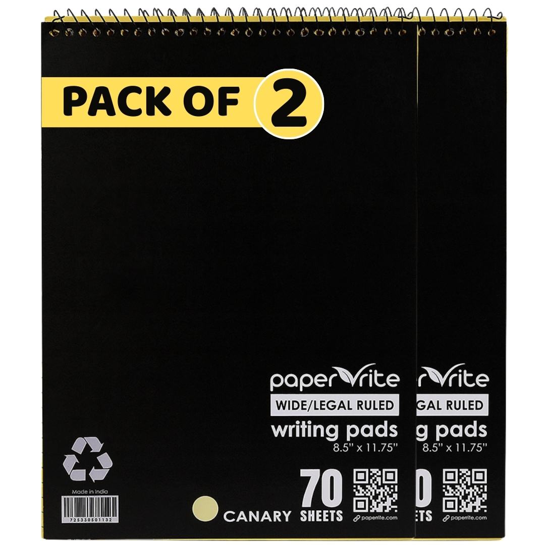 Paper Rite | Writing Pads Canary | Top Spiral | Pack of 2