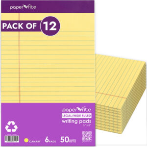 Paper Rite Writing Pads Canary Pack of 12