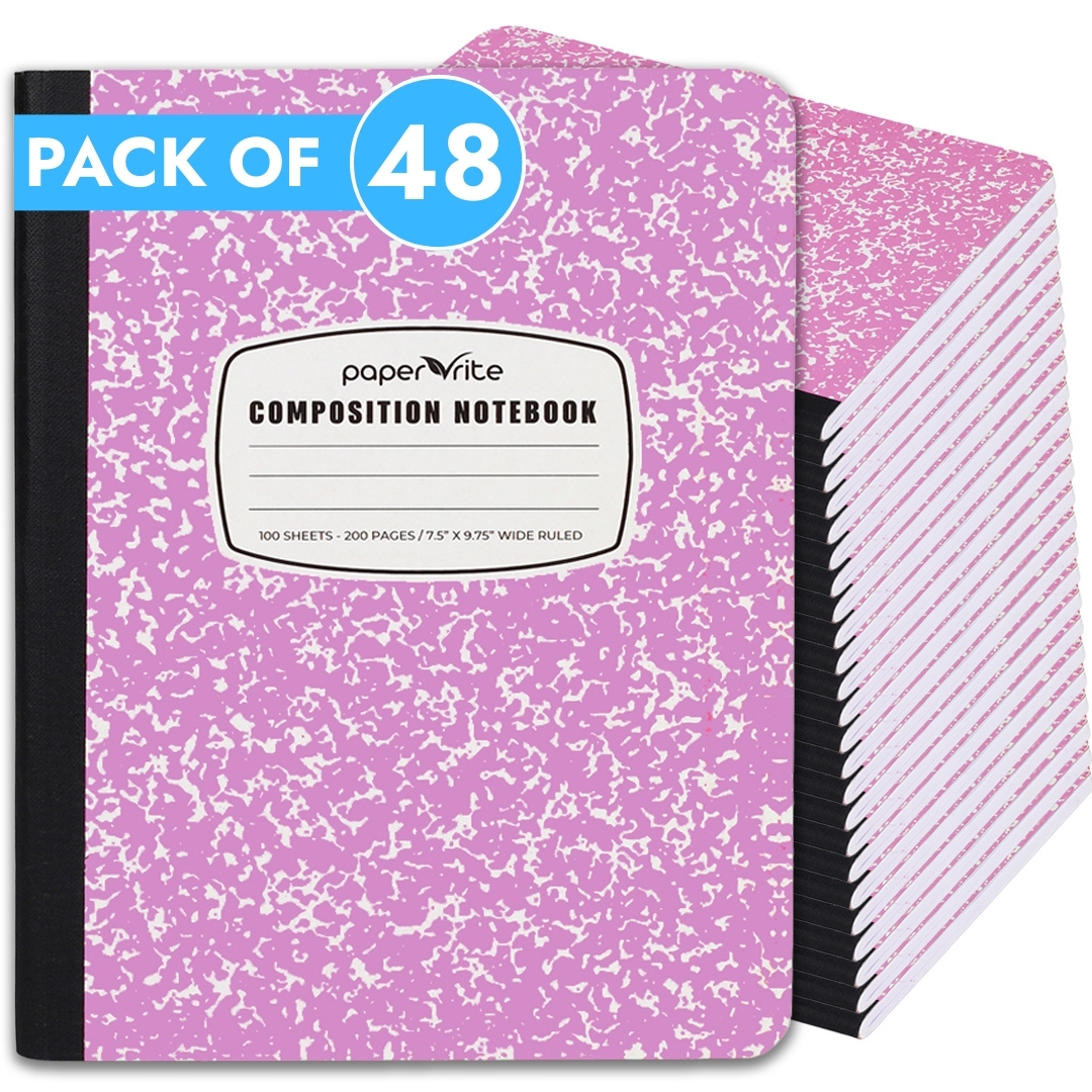 Composition Notebook | Wide Ruled | Pastel Pink | Pack of 48