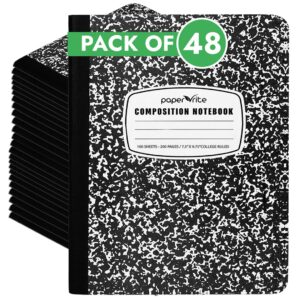 Composition Notebook College Ruled Black Marble Pack of 48
