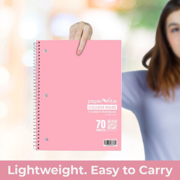 1 Subject Notebook | College Ruled | Pastel Red | Pack of 48 - Image 4