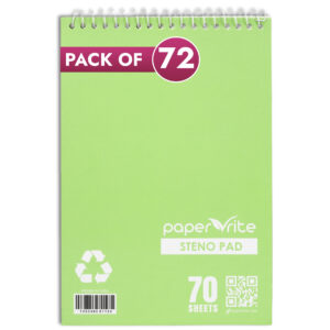 Steno Pad 6×9 | Light Green | 70 Sheets | Pack of 72