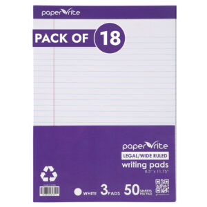 Paper Rite Writing Pads White Pack of 18