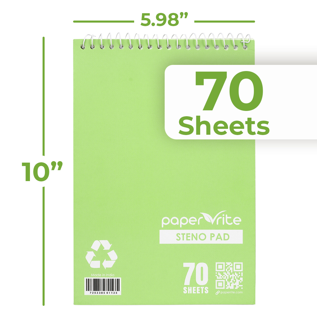 Steno Pad 6×9 | Light Green | 70 Sheets | Pack of 72 - Image 4